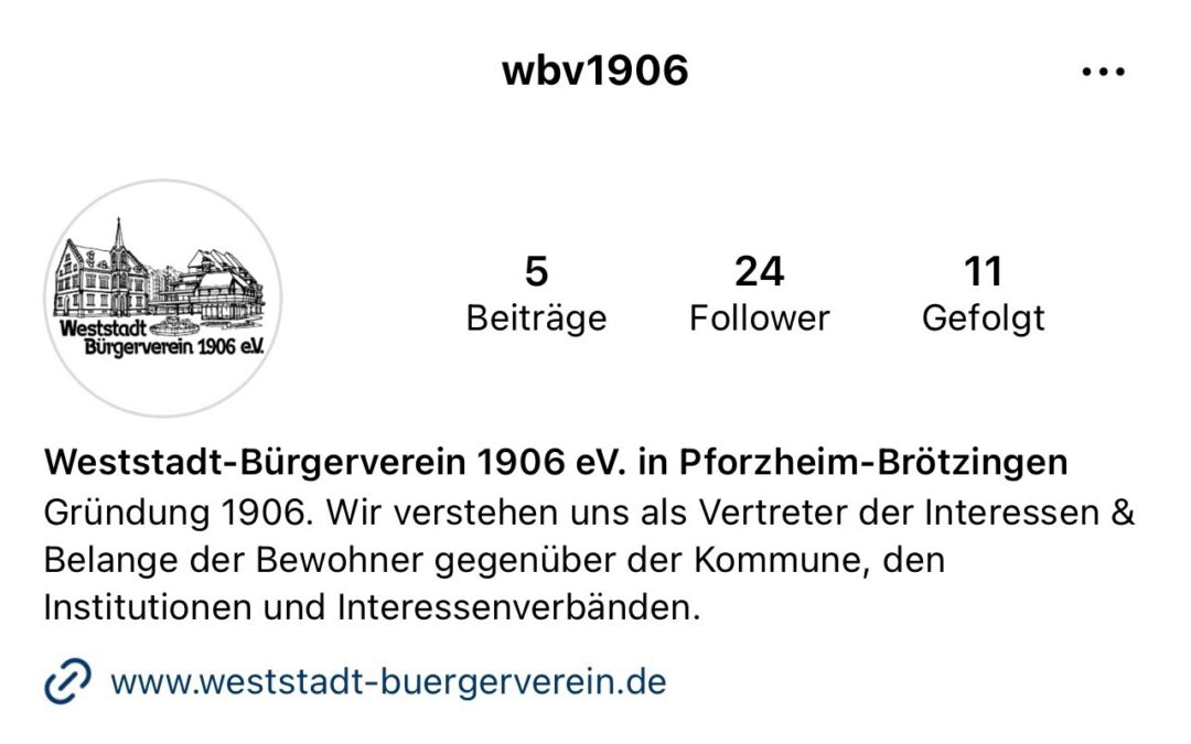 Instagram für den Weststadt Bürgerverein von 1906 e.V. – Social Media Workshop in Raum 243